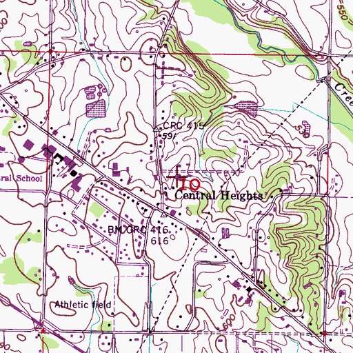 Topographic Map of Central Heights Baptist Church, AL