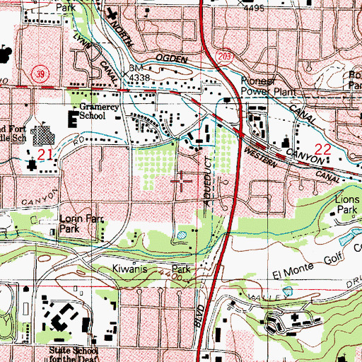 Topographic Map of Old Mill Subdivision Phase 1-3, UT