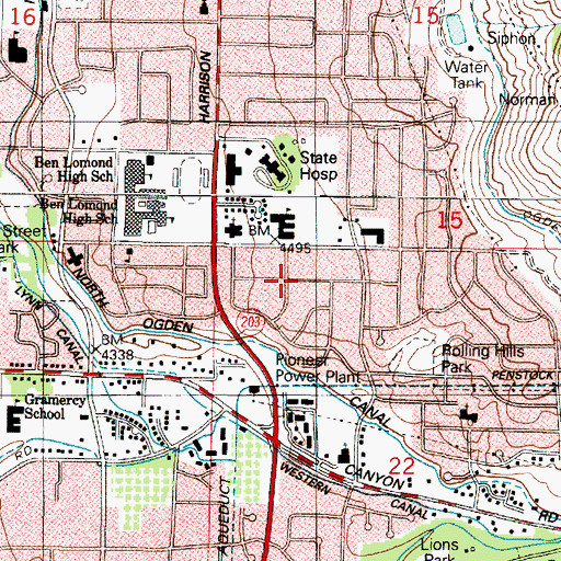 Topographic Map of Henderson Subdivisions 1-4, UT