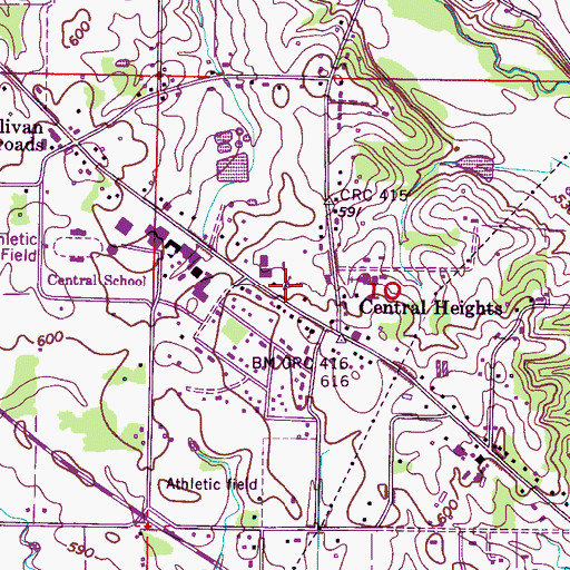 Topographic Map of Central Heights Church of Christ, AL