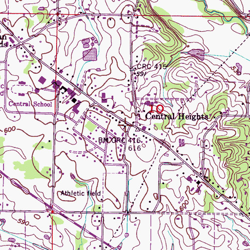 Topographic Map of Central Heights United Methodist Church, AL
