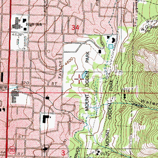 Topographic Map of Mount Ogden Park Condominium Phase One, UT