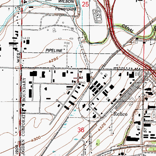 Topographic Map of Ogden Commerical and Industrial Park Plat B, UT