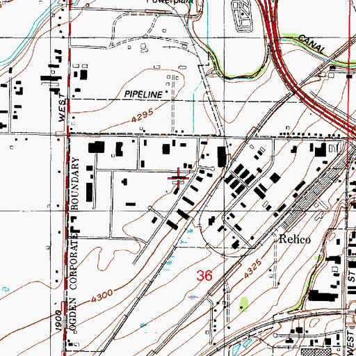 Topographic Map of Ogden Commercial and Industrial Park Plat C, UT