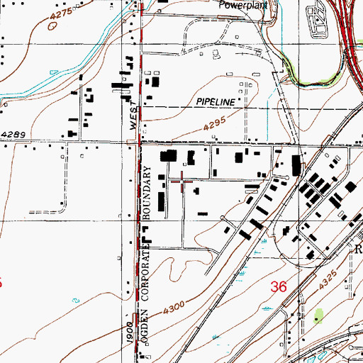 Topographic Map of Ogden Commercial and Industrial Park Plat D, UT
