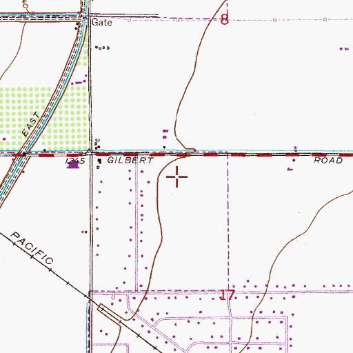 Topographic Map of Gilbert High School, AZ