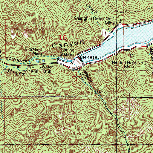 Topographic Map of Wilcox Camping and Boating Resort, UT