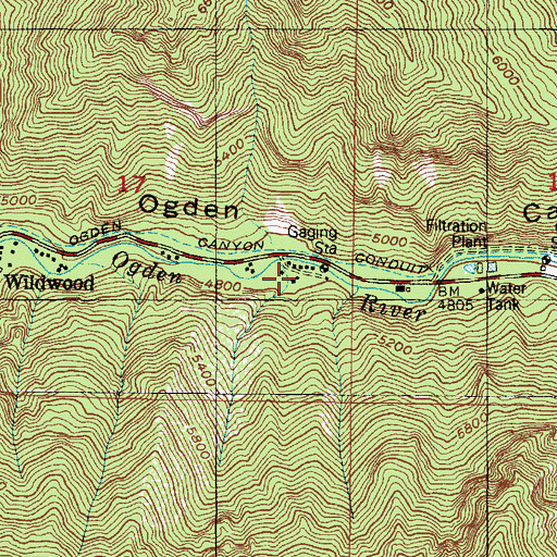 Topographic Map of Idlewild Townsite, UT