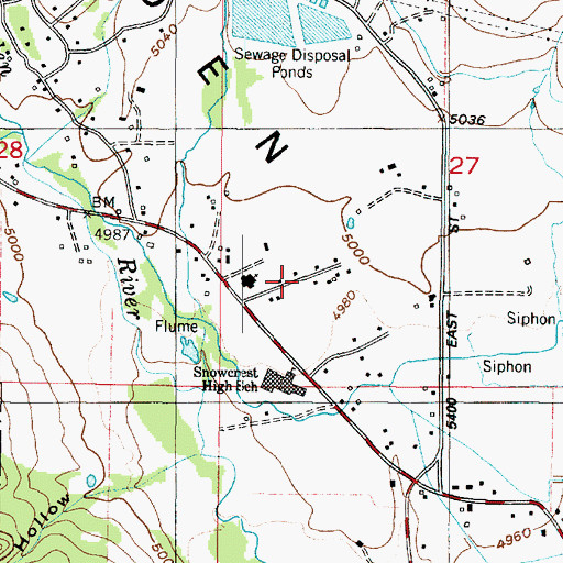 Topographic Map of Mountain View Estates, UT