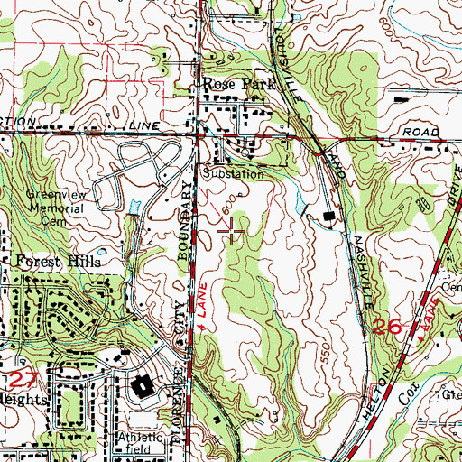 Topographic Map of Chisholm Hills, AL