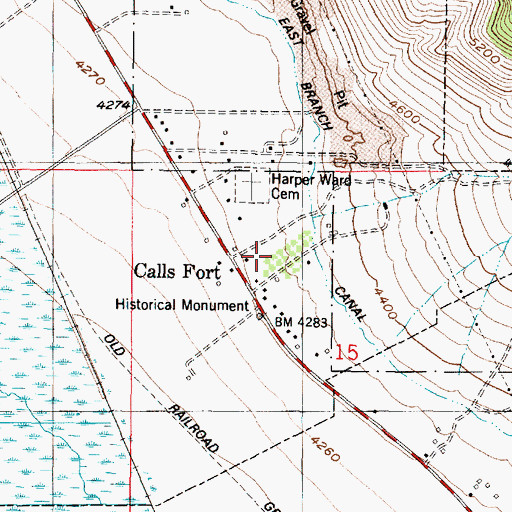 Topographic Map of Calls Fort (historical), UT