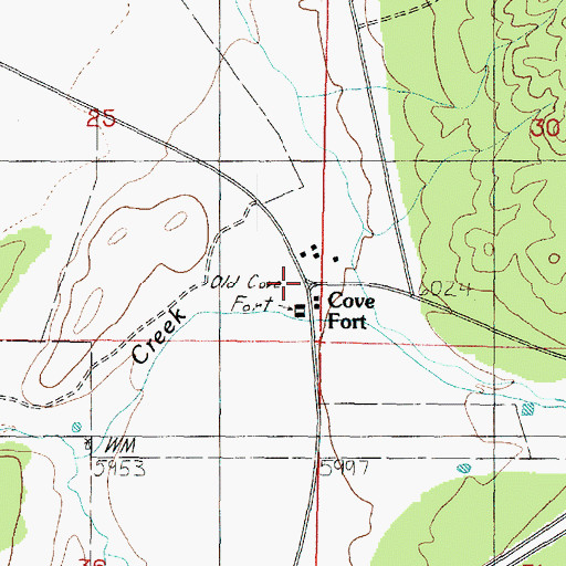 Topographic Map of Cove Fort (historical), UT