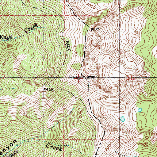 Topographic Map of Thurston Peak, UT