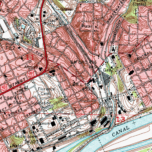Topographic Map of Church of God of Prophecy, AL