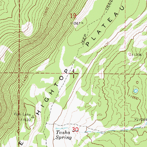 Topographic Map of Fish Lake Hightop Plateau, UT