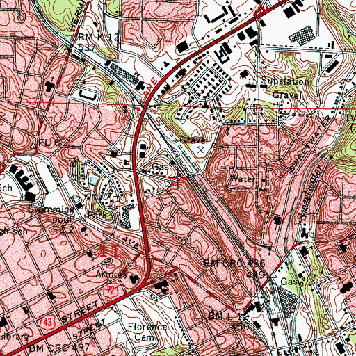 Topographic Map of Church of Jesus Christ, AL