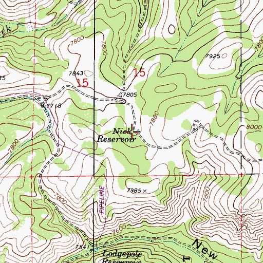Topographic Map of Nick Reservoir, UT