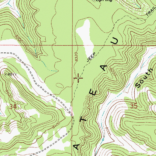 Topographic Map of Old Woman Plateau, UT