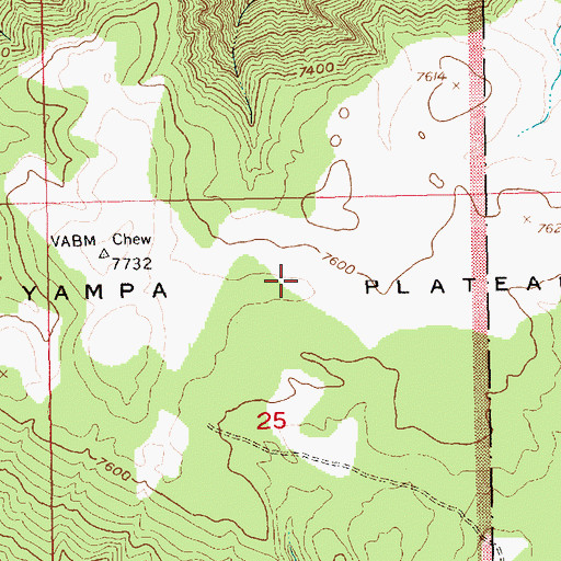 Topographic Map of Yampa Plateau, UT