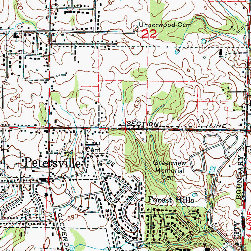 Topographic Map of Church of Our Lord, AL