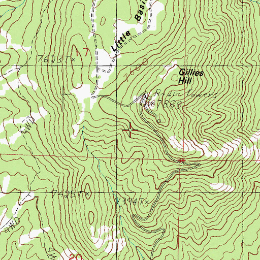 Topographic Map of Bull Hollow, UT