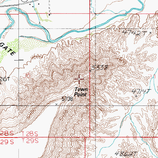 Topographic Map of Town Point, UT