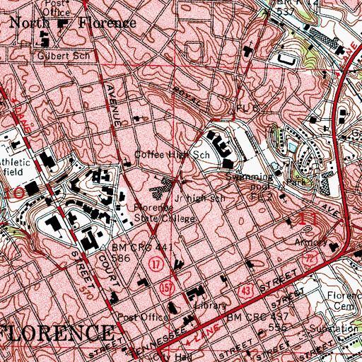 Topographic Map of Church of the Lutheran Hour, AL