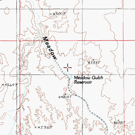 Topographic Map of Meadow Gulch Reservoir, UT