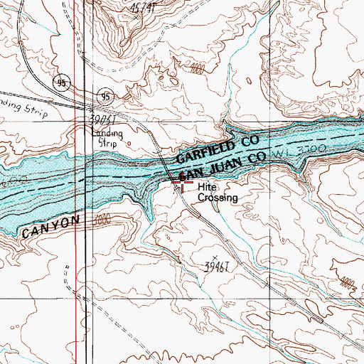 Topographic Map of Hite Crossing, UT