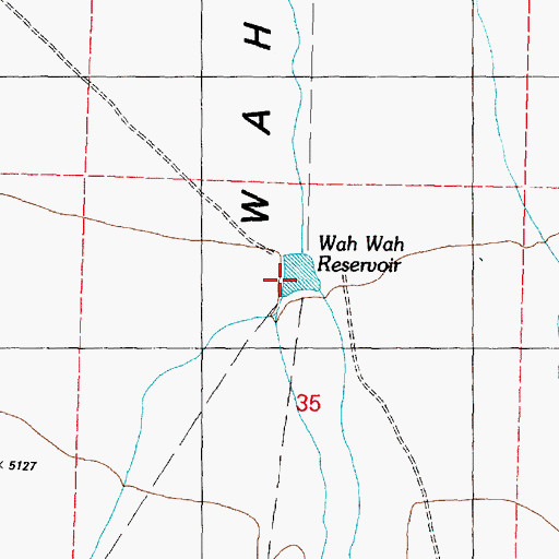 Topographic Map of Wah Wah Reservoir, UT