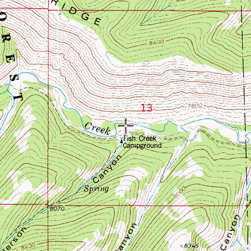 Topographic Map of Anderson Creek, UT