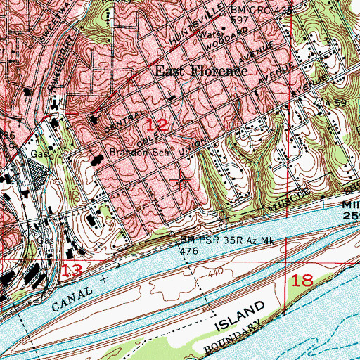 Topographic Map of Church of the Open Door, AL