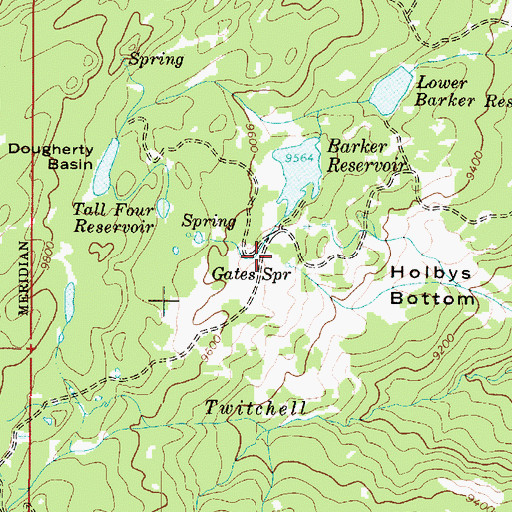 Topographic Map of Barker Reservoir Campground, UT
