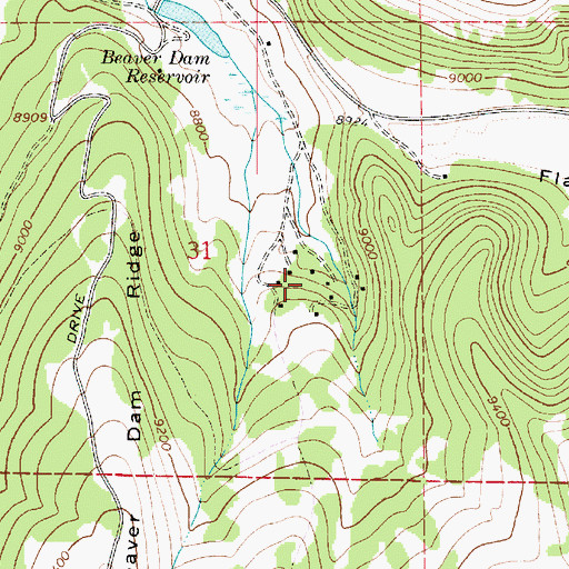 Topographic Map of Beaver Dams Summer Homes Area, UT
