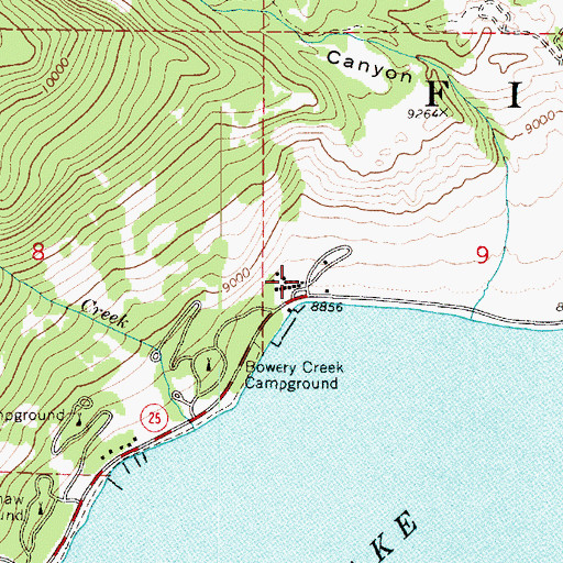 Topographic Map of Bowery Haven Resort, UT
