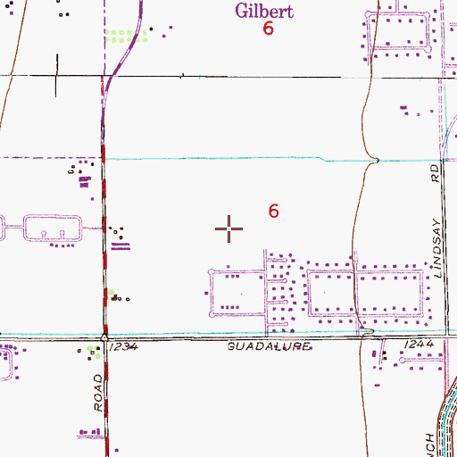 Topographic Map of Gilbert Junior High School, AZ