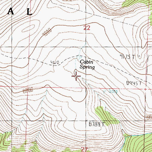 Topographic Map of Cabin Spring, UT