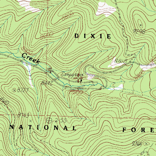 Topographic Map of Cedar Canyon Campground, UT