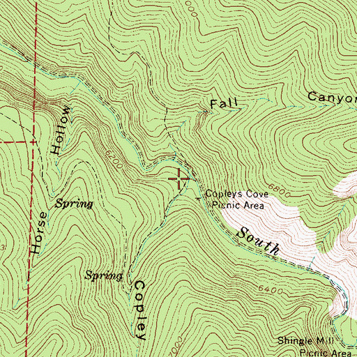 Topographic Map of Copley Creek, UT