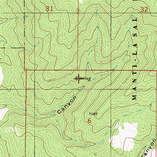 Topographic Map of Cox Canyon Spring, UT