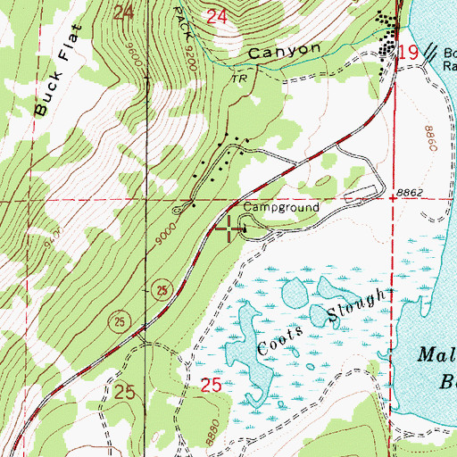 Topographic Map of Doctor Creek Campground, UT