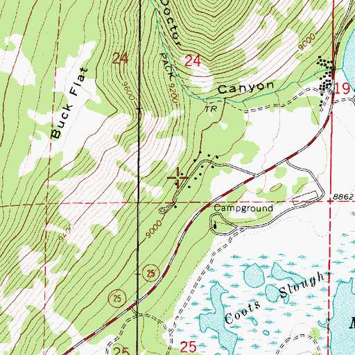 Topographic Map of Doctor Creek Recreation Residences, UT