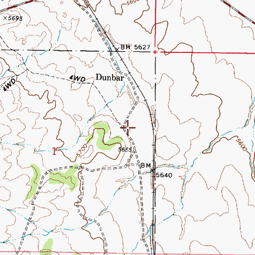 Topographic Map of Dunbar, UT