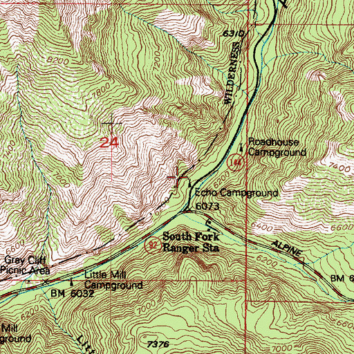 Topographic Map of Echo Campground, UT