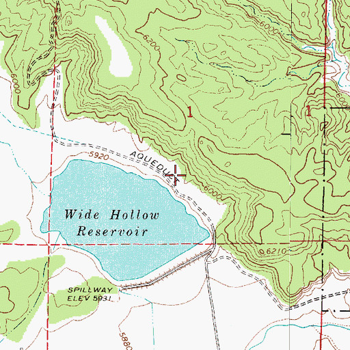 Topographic Map of Escalante Petrified Forest Campground, UT