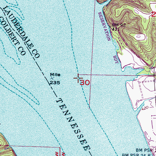 Topographic Map of Conners Landing (historical), AL