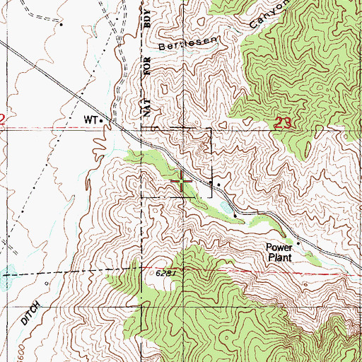 Topographic Map of The Gates, UT