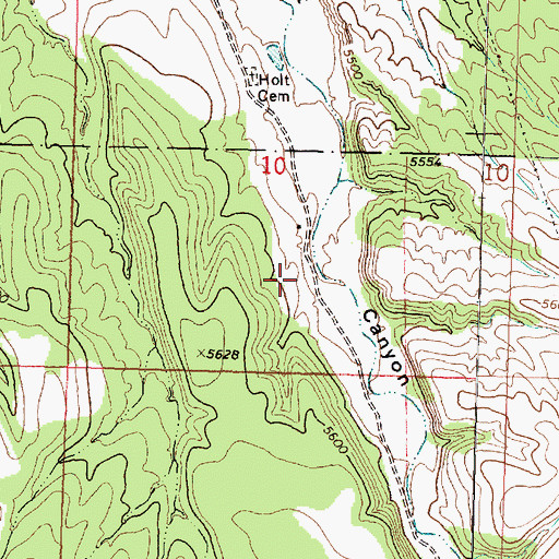 Topographic Map of Holt Historical Site, UT
