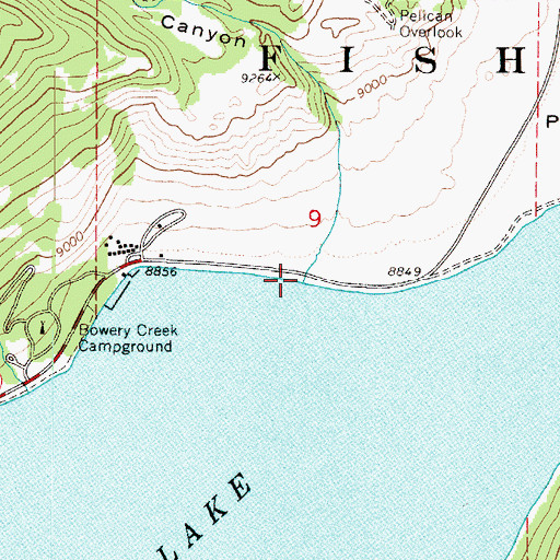 Topographic Map of Joe Bush Fisherman Parking, UT