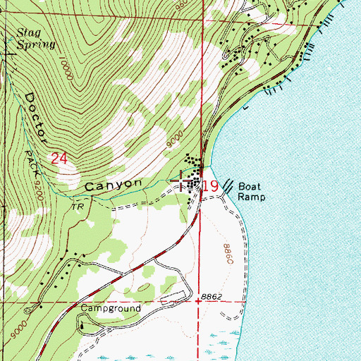 Topographic Map of Lakeside Resort, UT